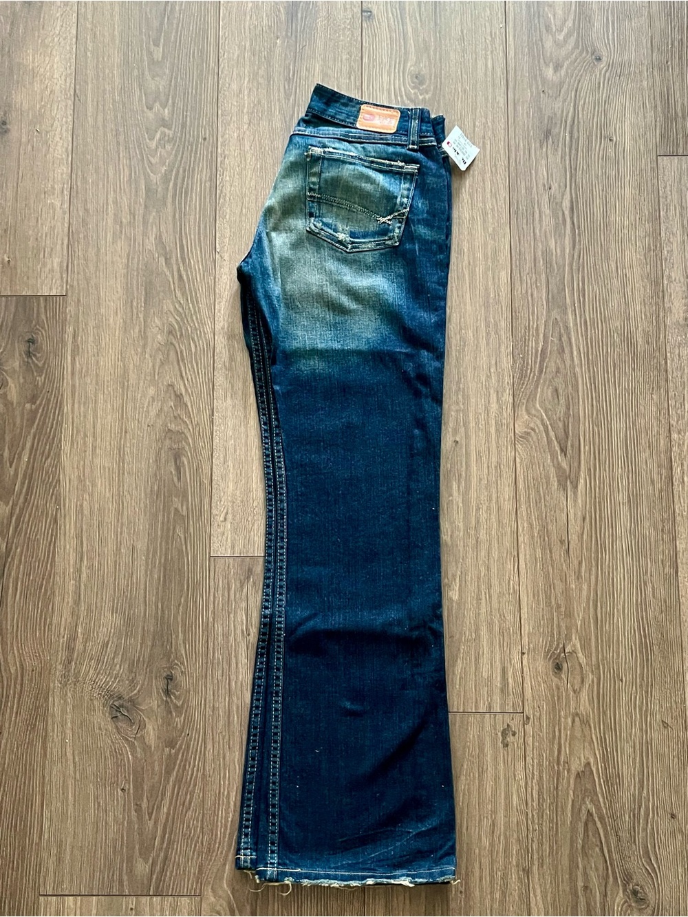 BKE Women's Dark Blue Wide Leg Jeans with Faded Front